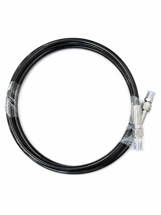 High-pressure watermaker hose with stainless fittings