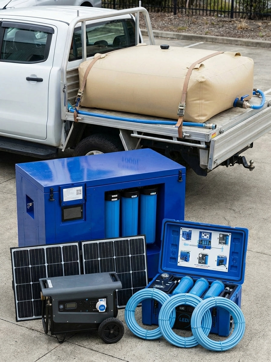 LEDI emergency water purification relief kits