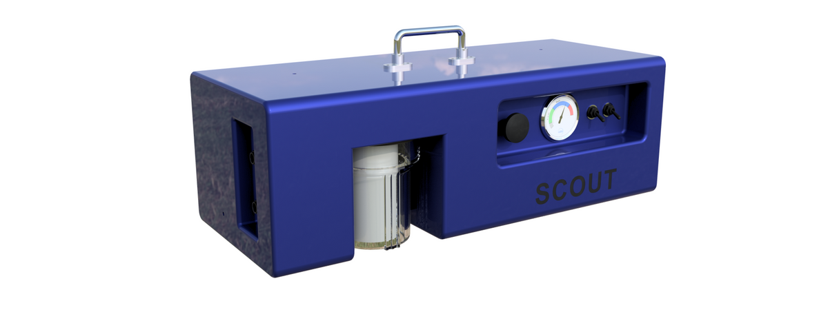 LEDI Scout seawater desalination device front view, portable 12V watermaker for boats