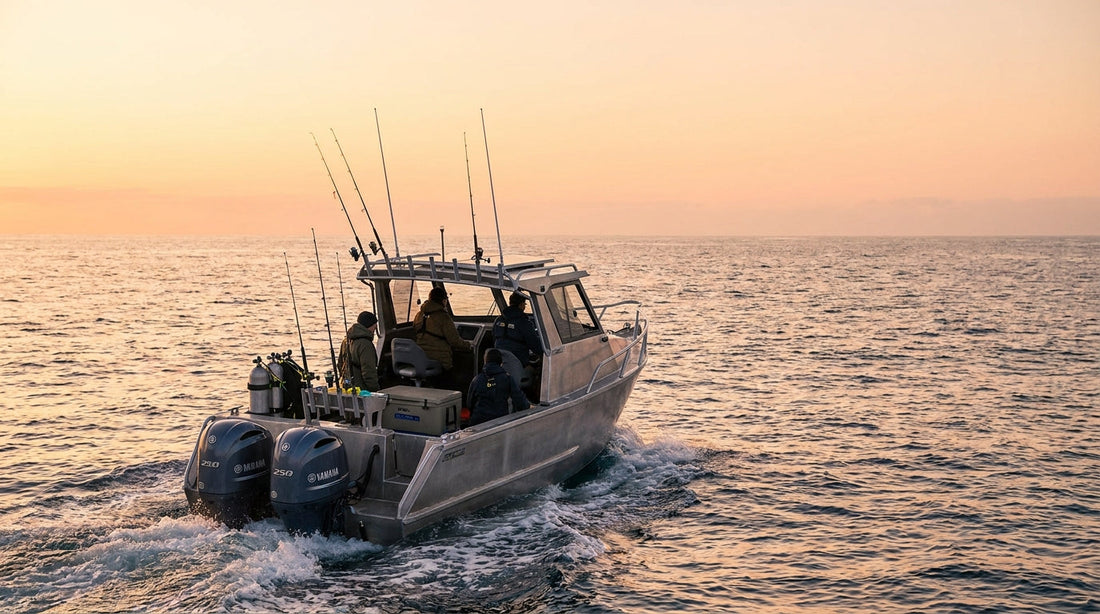 LEDI Scout watermaker in use on a plate boat at sea