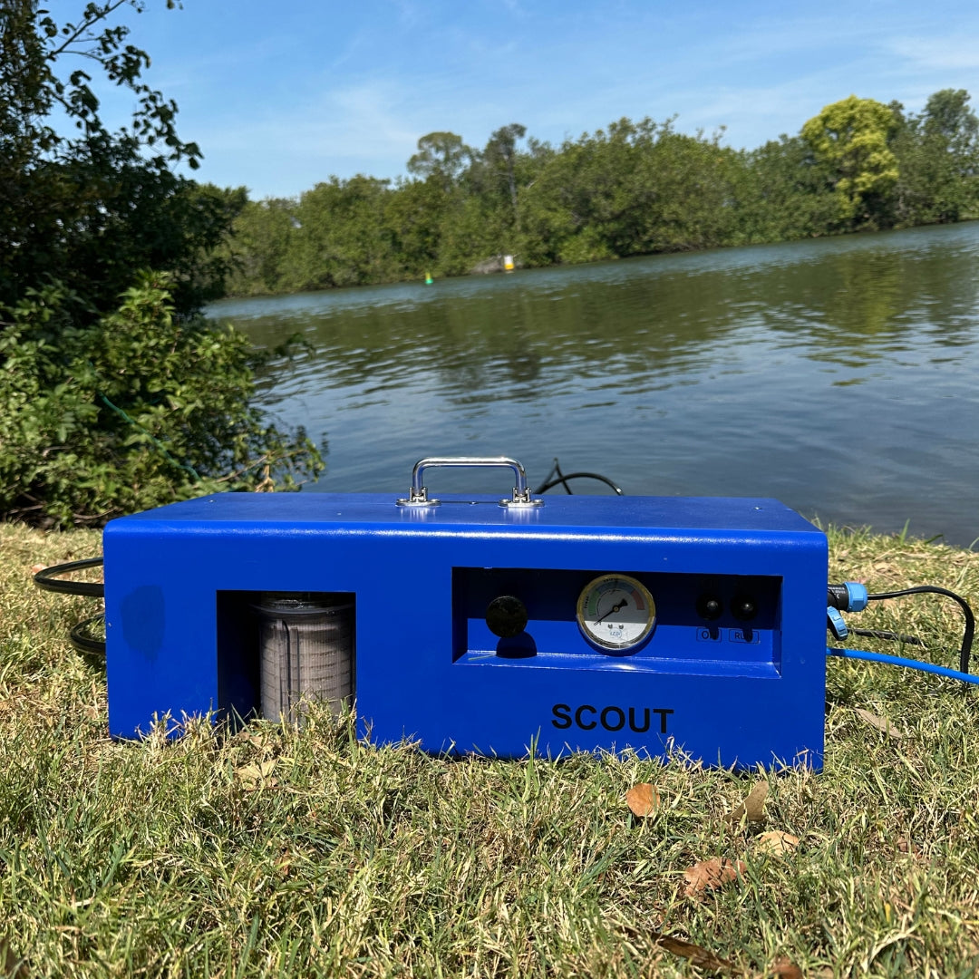 LEDI Scout watermaker producing fresh water