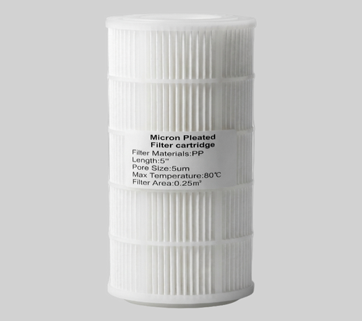 Pleated sediment pre-filter cartridge for RO watermakers