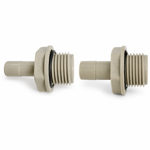 BSP thread to barbed-stem straight water fitting