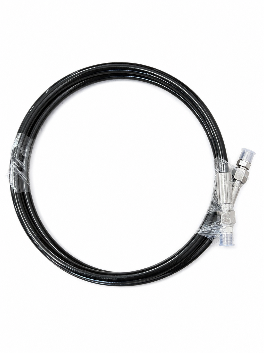 High-pressure watermaker hose with stainless fittings