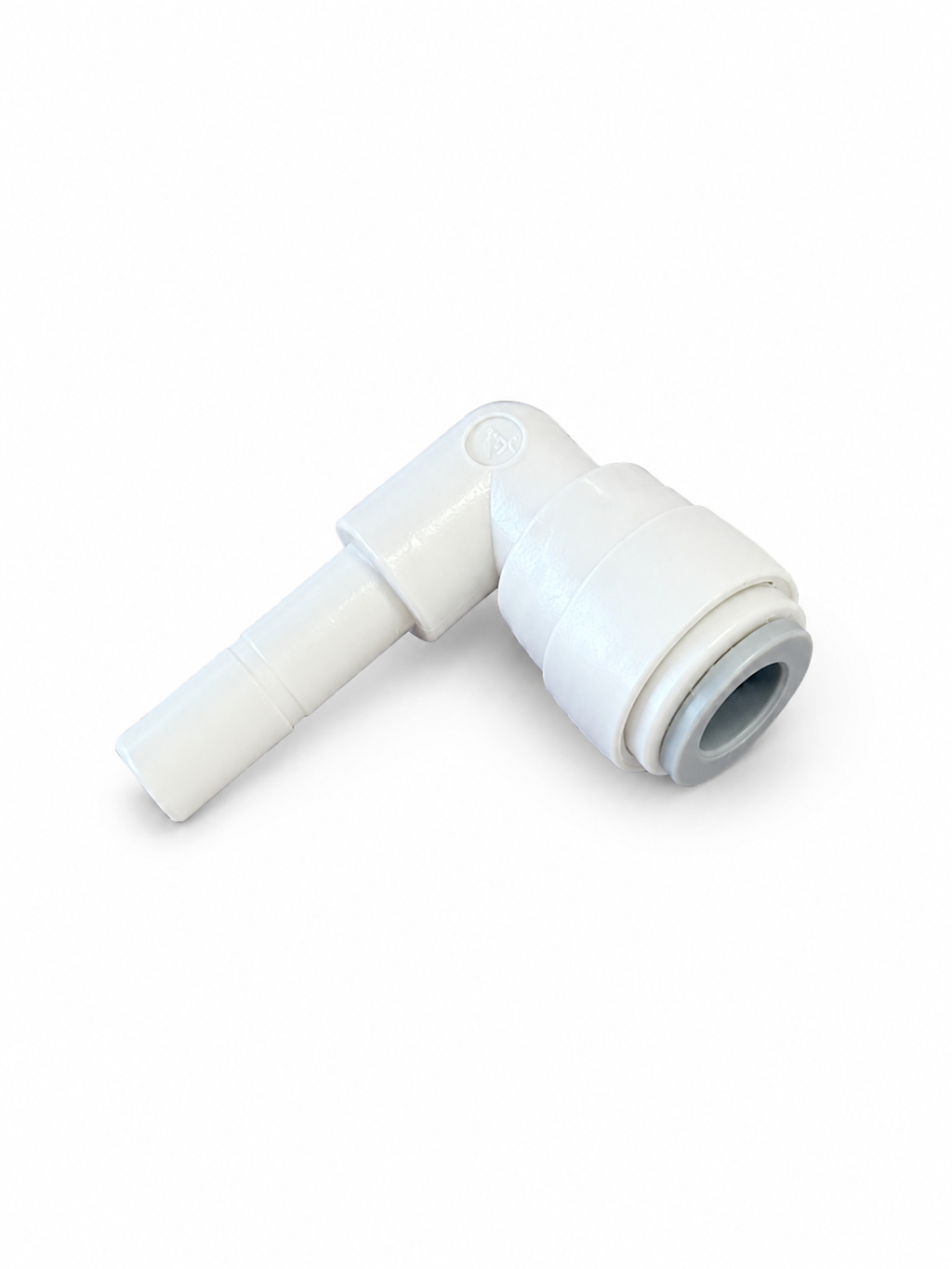 Push-fit to stem elbow fitting for watermaker plumbing